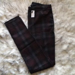 Runaway Plaid Printed Leggings Small Sanctuary
